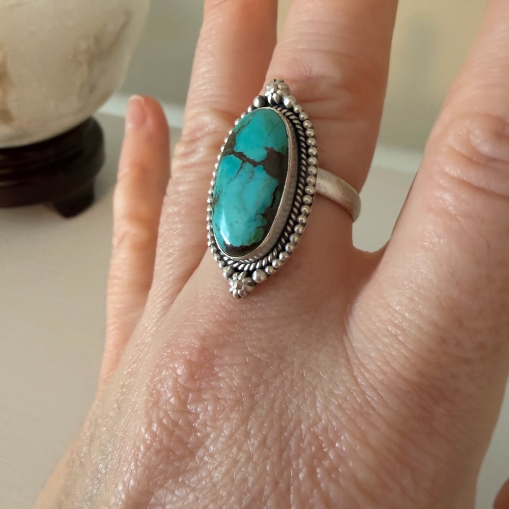 Turquoise & Sterling Silver Statement Ring